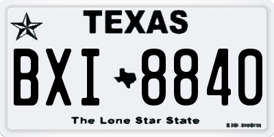 TX license plate BXI8840