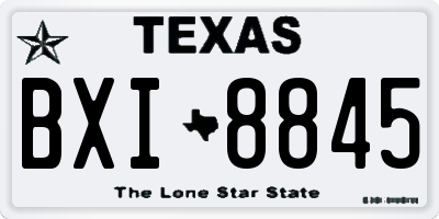 TX license plate BXI8845