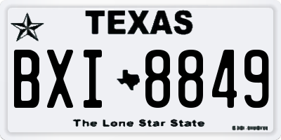 TX license plate BXI8849