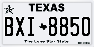 TX license plate BXI8850