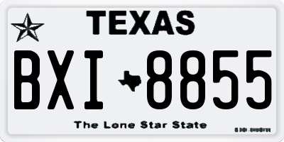 TX license plate BXI8855