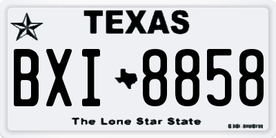 TX license plate BXI8858