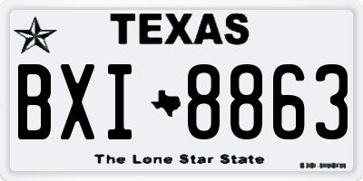 TX license plate BXI8863