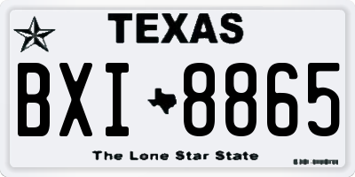 TX license plate BXI8865