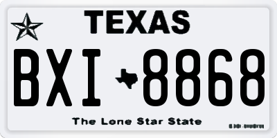TX license plate BXI8868