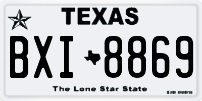 TX license plate BXI8869