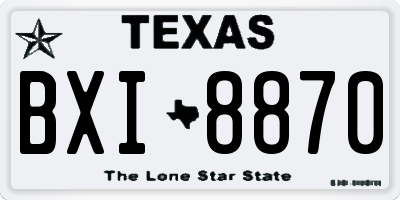 TX license plate BXI8870