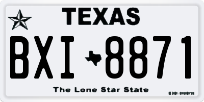TX license plate BXI8871