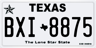 TX license plate BXI8875