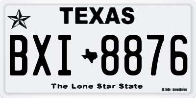 TX license plate BXI8876