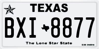 TX license plate BXI8877