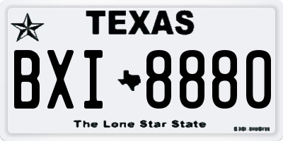 TX license plate BXI8880