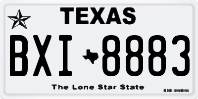 TX license plate BXI8883