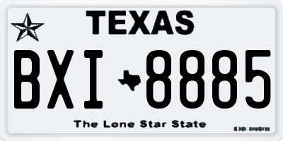 TX license plate BXI8885