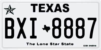 TX license plate BXI8887