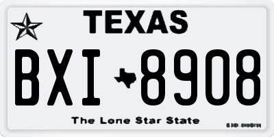 TX license plate BXI8908