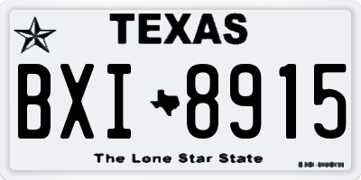 TX license plate BXI8915