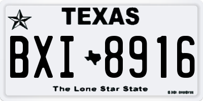 TX license plate BXI8916
