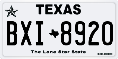 TX license plate BXI8920