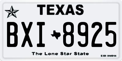 TX license plate BXI8925