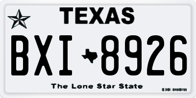 TX license plate BXI8926