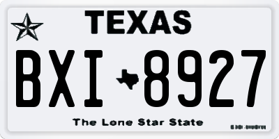TX license plate BXI8927