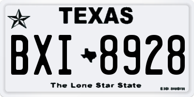 TX license plate BXI8928