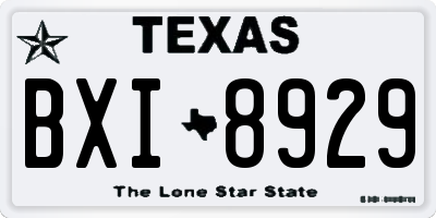 TX license plate BXI8929