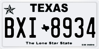 TX license plate BXI8934
