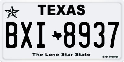 TX license plate BXI8937