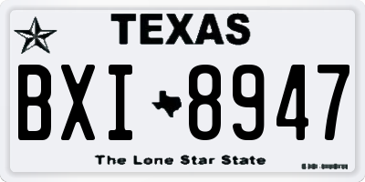 TX license plate BXI8947