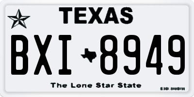 TX license plate BXI8949