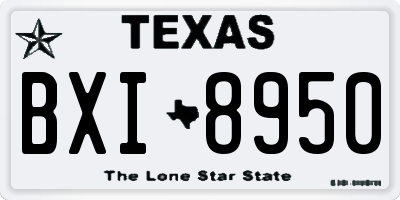 TX license plate BXI8950