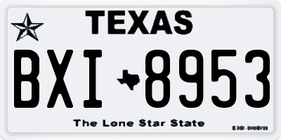 TX license plate BXI8953