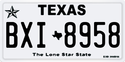TX license plate BXI8958