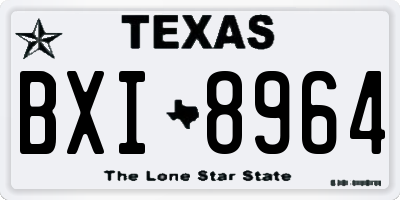 TX license plate BXI8964