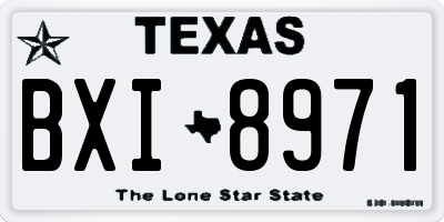 TX license plate BXI8971