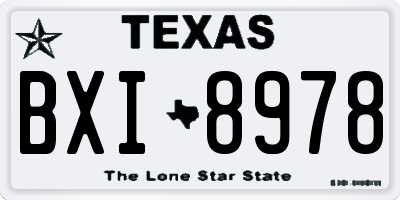 TX license plate BXI8978