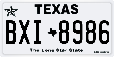 TX license plate BXI8986