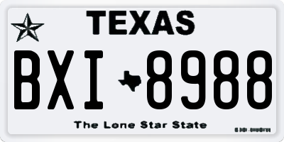 TX license plate BXI8988