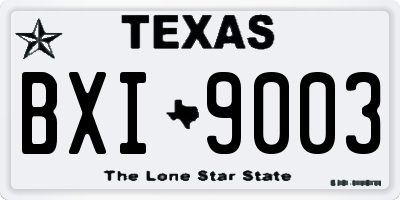 TX license plate BXI9003