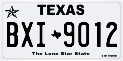 TX license plate BXI9012