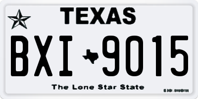 TX license plate BXI9015