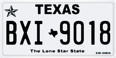 TX license plate BXI9018