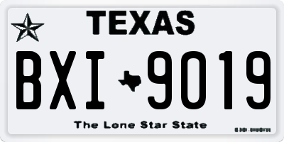 TX license plate BXI9019
