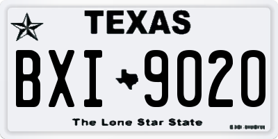 TX license plate BXI9020