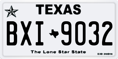 TX license plate BXI9032