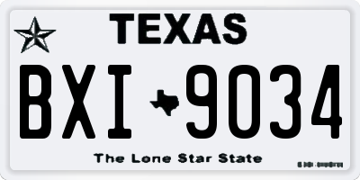 TX license plate BXI9034