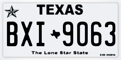 TX license plate BXI9063