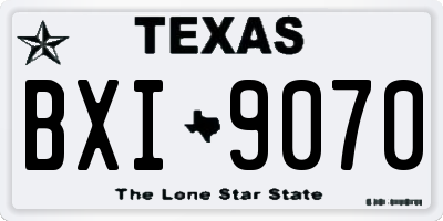 TX license plate BXI9070